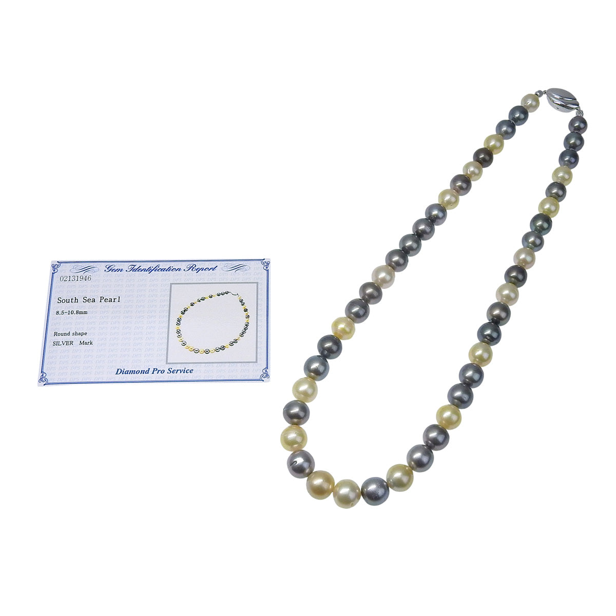 Multicolor Pearl Necklace Silver South Sea Pearl