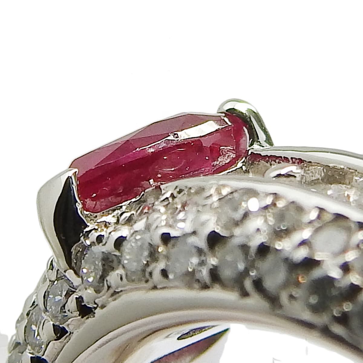 Ruby and Diamond Ring R0.85/D0.83 Platinum Pt900