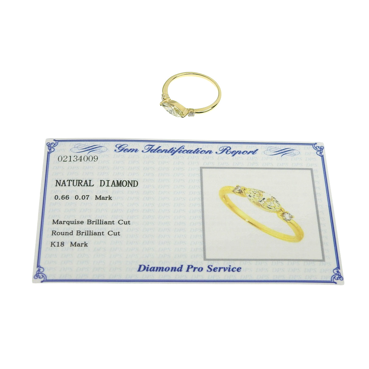 ダイヤモンド リング D0.66,0.07 イエローゴールド K18YG