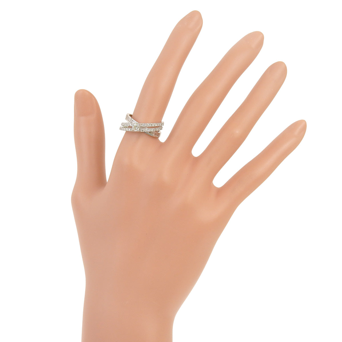 Three-stone diamond ring, 1.00 carats, white gold (K18WG)