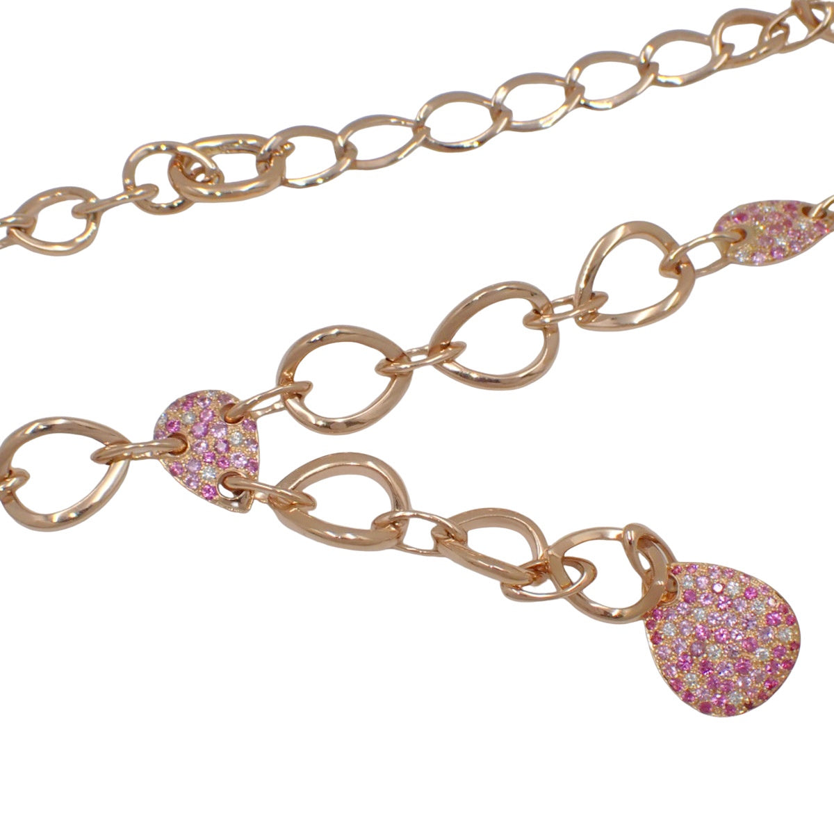 Diamond and Pink Sapphire Necklace, 3.00 carats (sapphires) / 0.60 carats (diamonds), 18k Pink Gold.