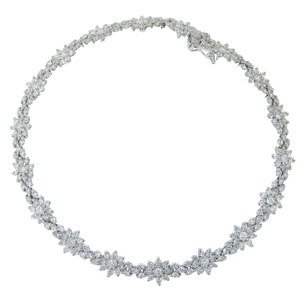Diamond Flower Bracelet D4.50 White Gold K18WG