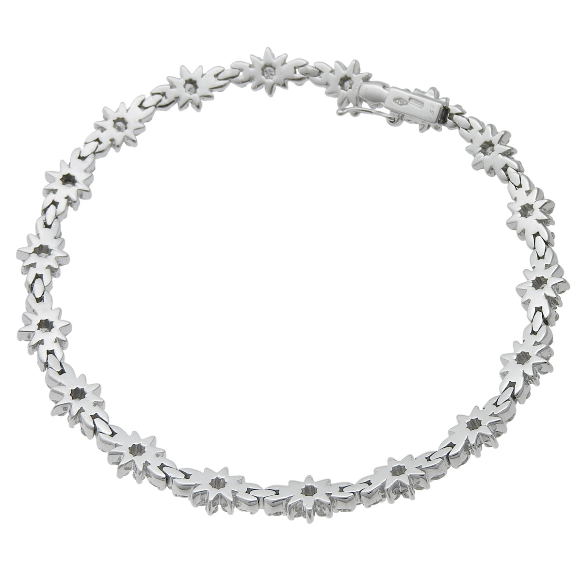 钻石花朵手链 D4.50 白金 K18WG