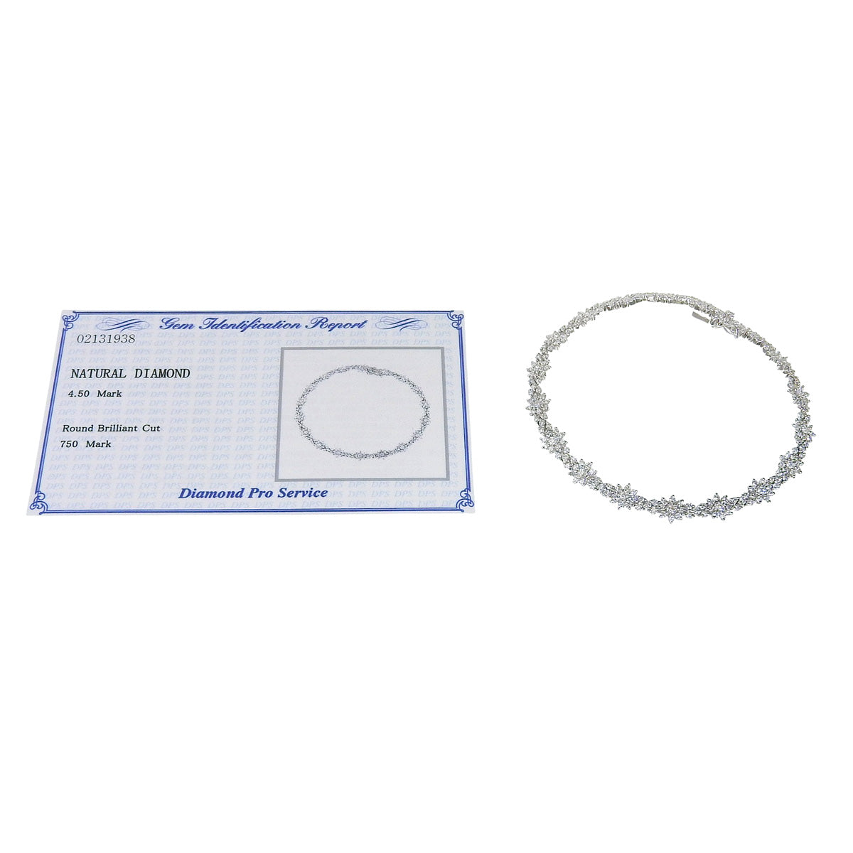 Diamond Flower Bracelet D4.50 White Gold K18WG
