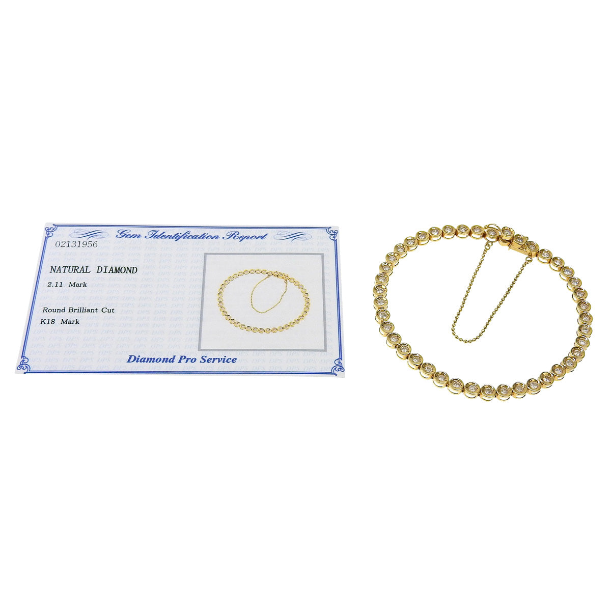 Tennis Diamond Bracelet D2.11 in 18K Yellow Gold