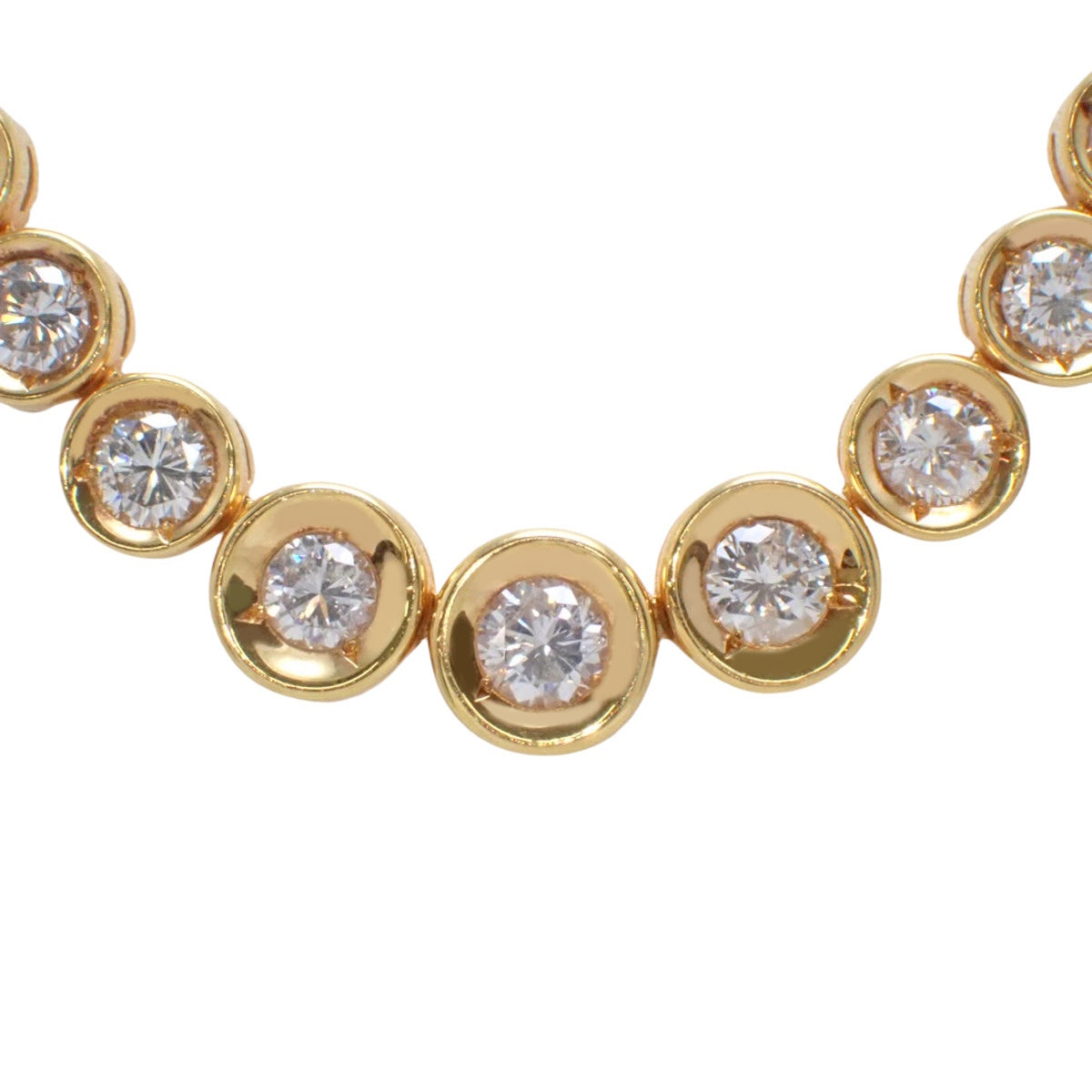 Tennis Diamond Necklace D10.06 Yellow Gold K18YG 36.3g