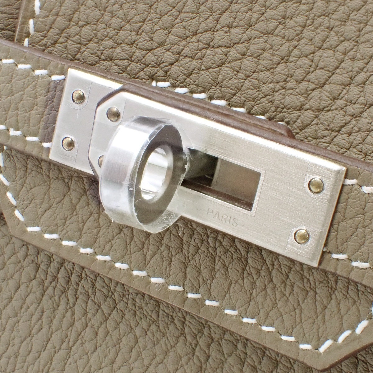 【全新】铂金包,25K金压印Togo钯金配件,灰褐色/灰褐色哑光银色配件