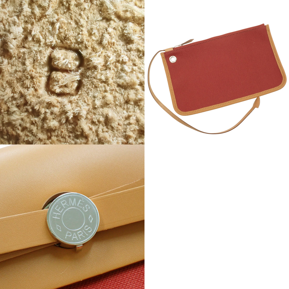 【未使用】エールバッグジップPM トワルミリタリー ヴァッシュハンター パラジウム金具 ルージュグレナ/ナチュラルサブレ シルバー金具 B刻印