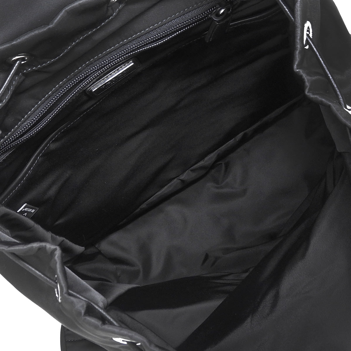 Re-Nylon x Leather Backpack, Nylon Leather, Black, 2VZ108