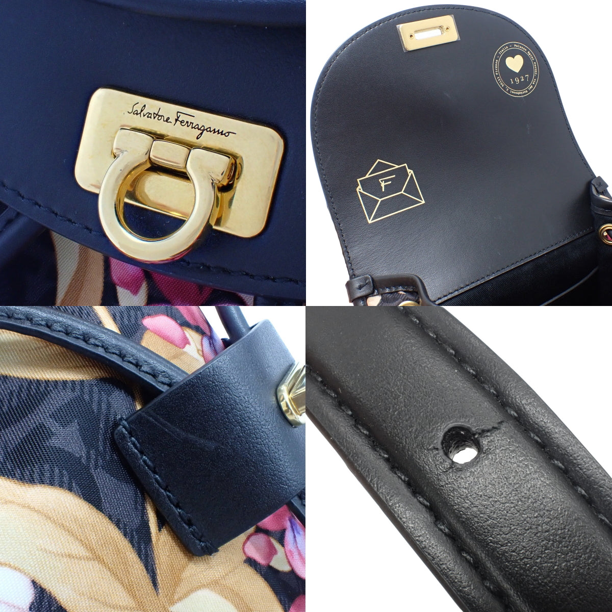 Gancini双肩包,尼龙材质,小牛皮,黑色,多色,21 H987