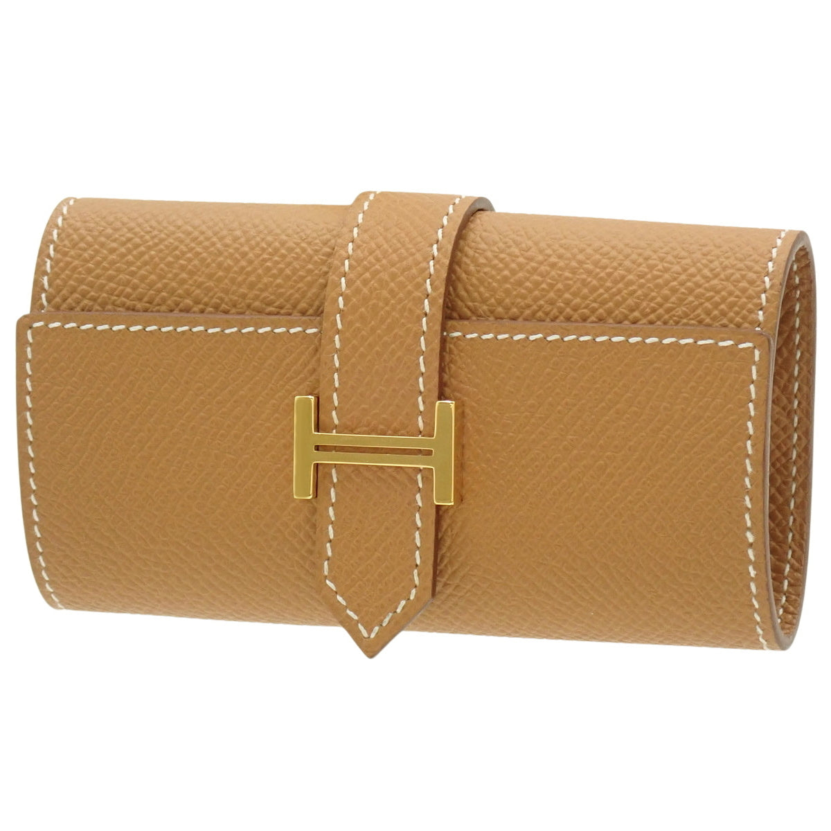 贝安钥匙包,小牛皮,金色,金色五金件,U刻印