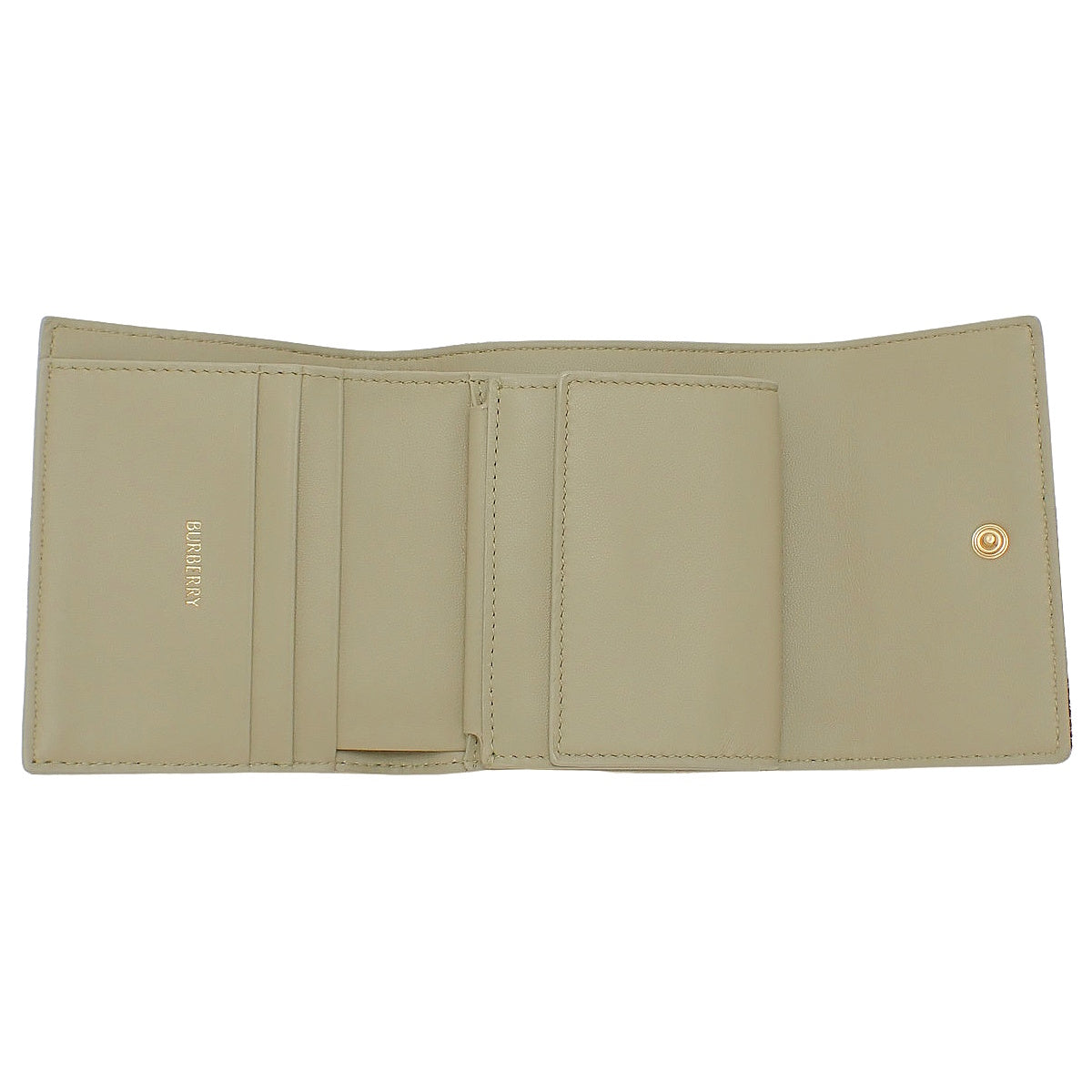 Check Pattern Tri-Fold Wallet, Cotton, Polyester, Leather, Beige, Black, Blue, 8086005