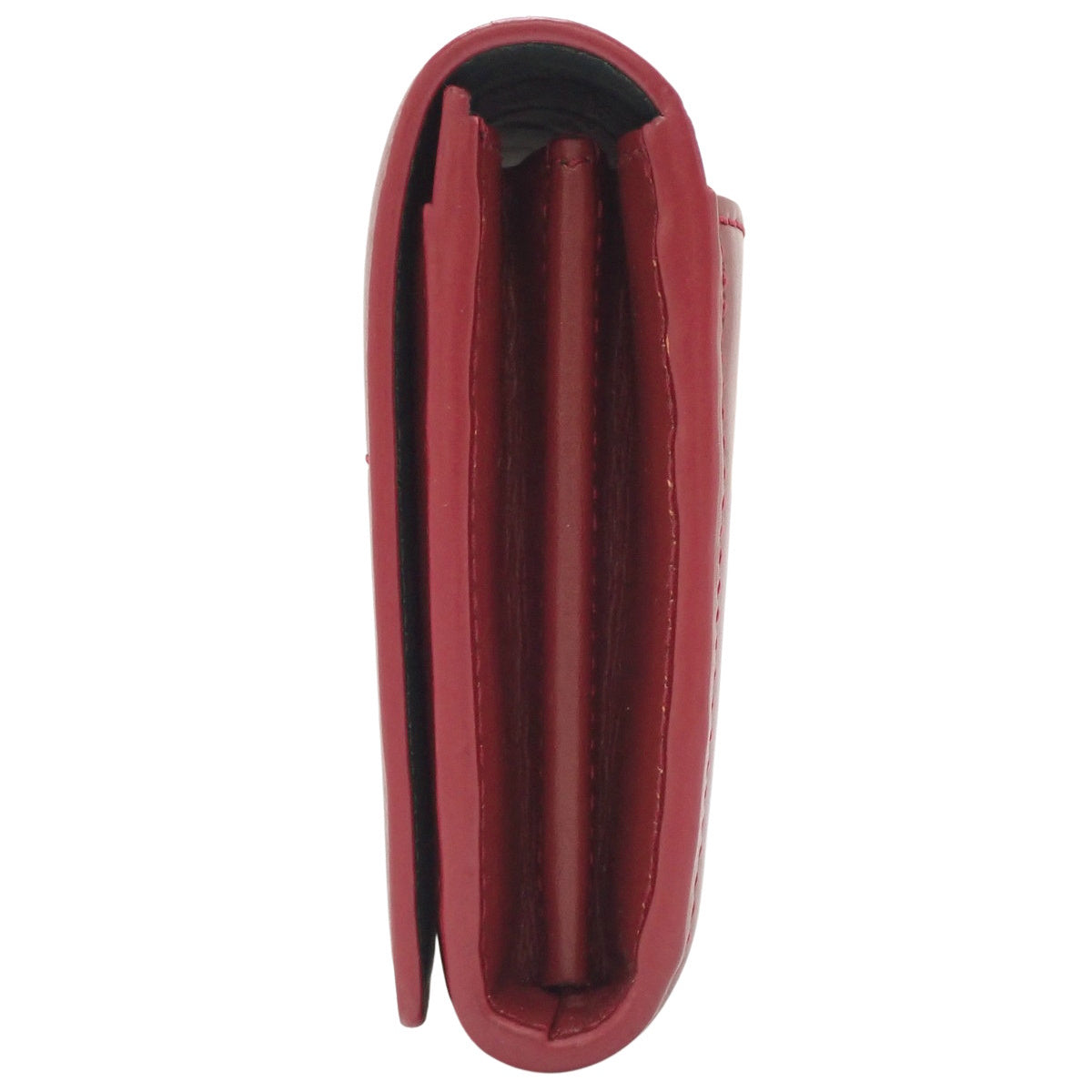 红色皮革长款钱包