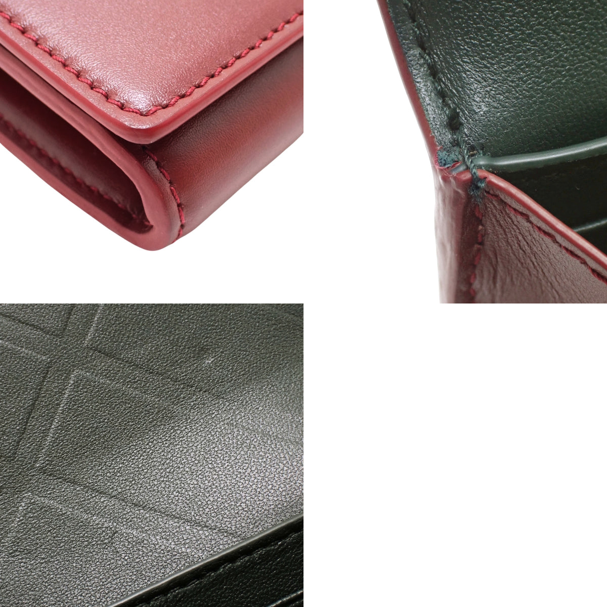 Snip Leather Long Wallet, Red