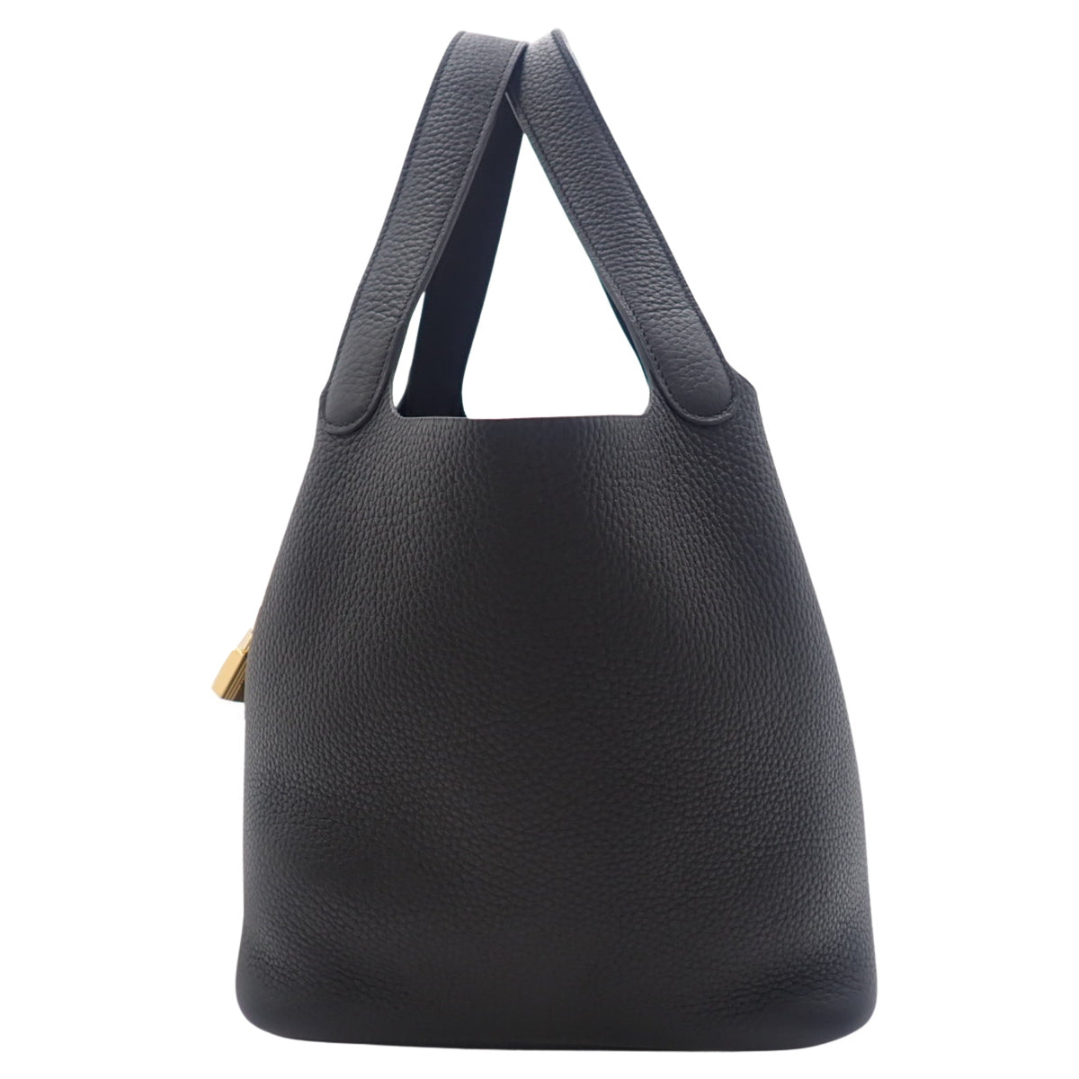 Picotin Lock MM,Taurillon Clemence皮革,黑色,金色五金件,W刻印