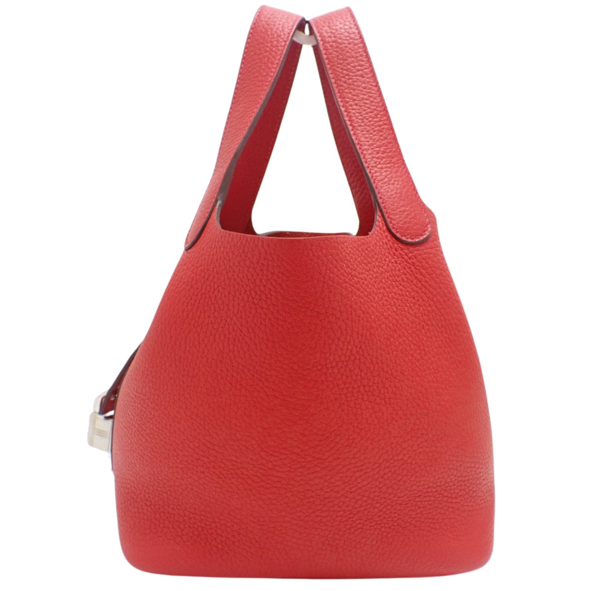 Picotin Lock PM,Taurillon Clemence 皮革,钯金配件,Rouge vif 银色配件,A 印章