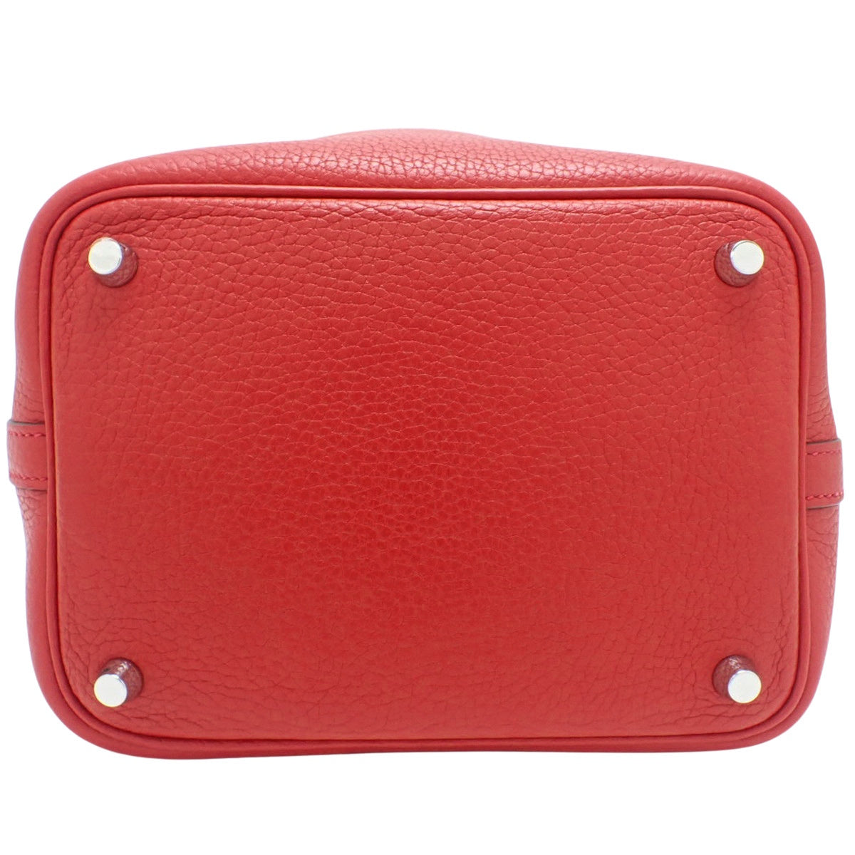 Picotin Lock PM,Taurillon Clemence 皮革,钯金配件,Rouge vif 银色配件,A 印章