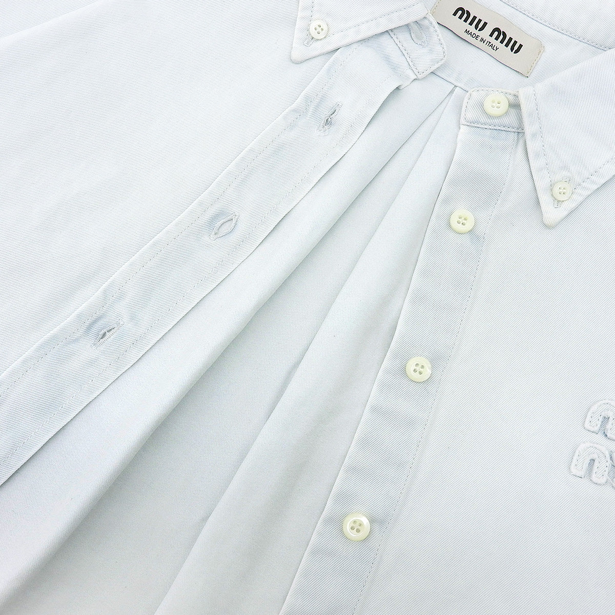Cropped Logo Denim Shirt 2022, Size 36