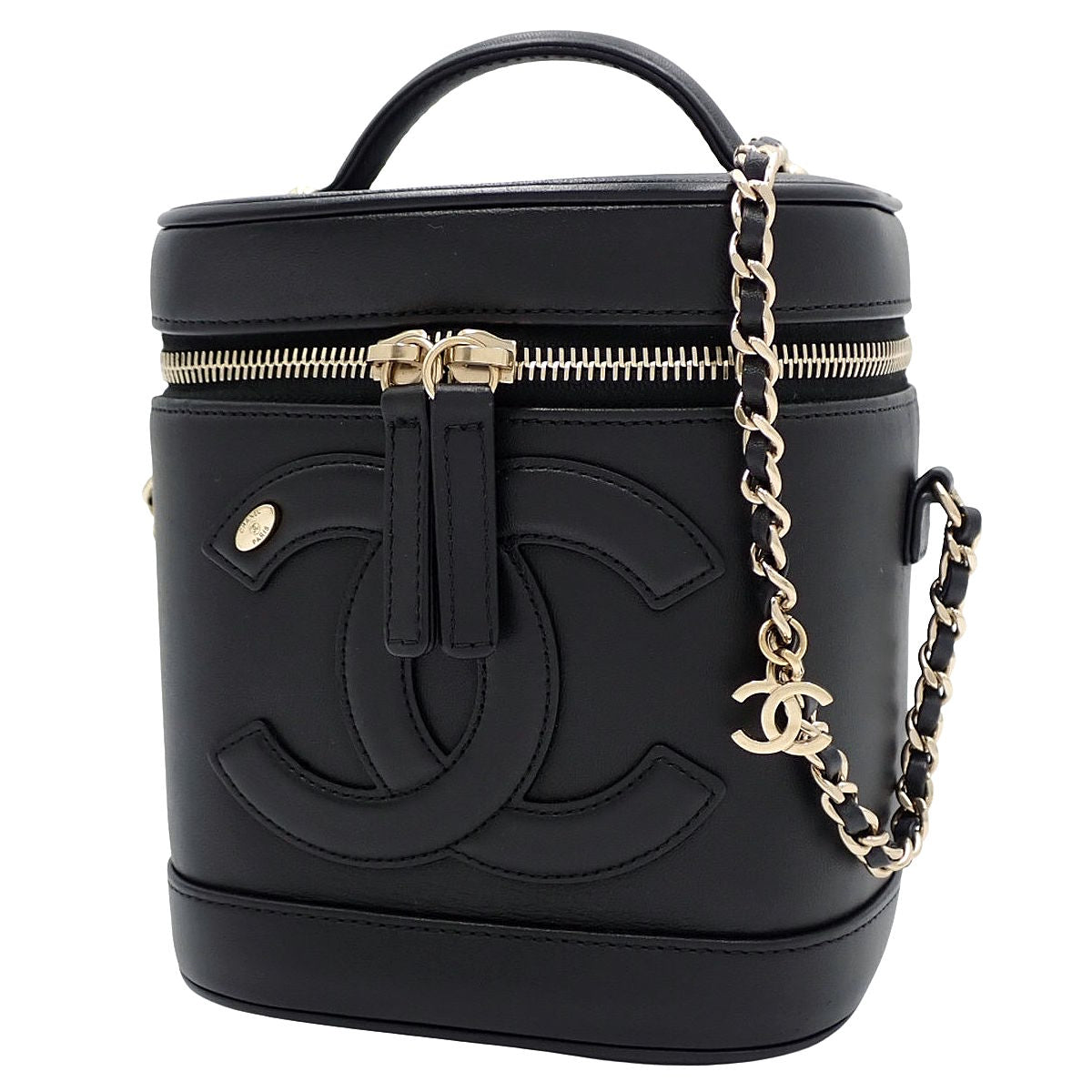 ココマーク バニティバッグ ラムスキン ブラック AS0323