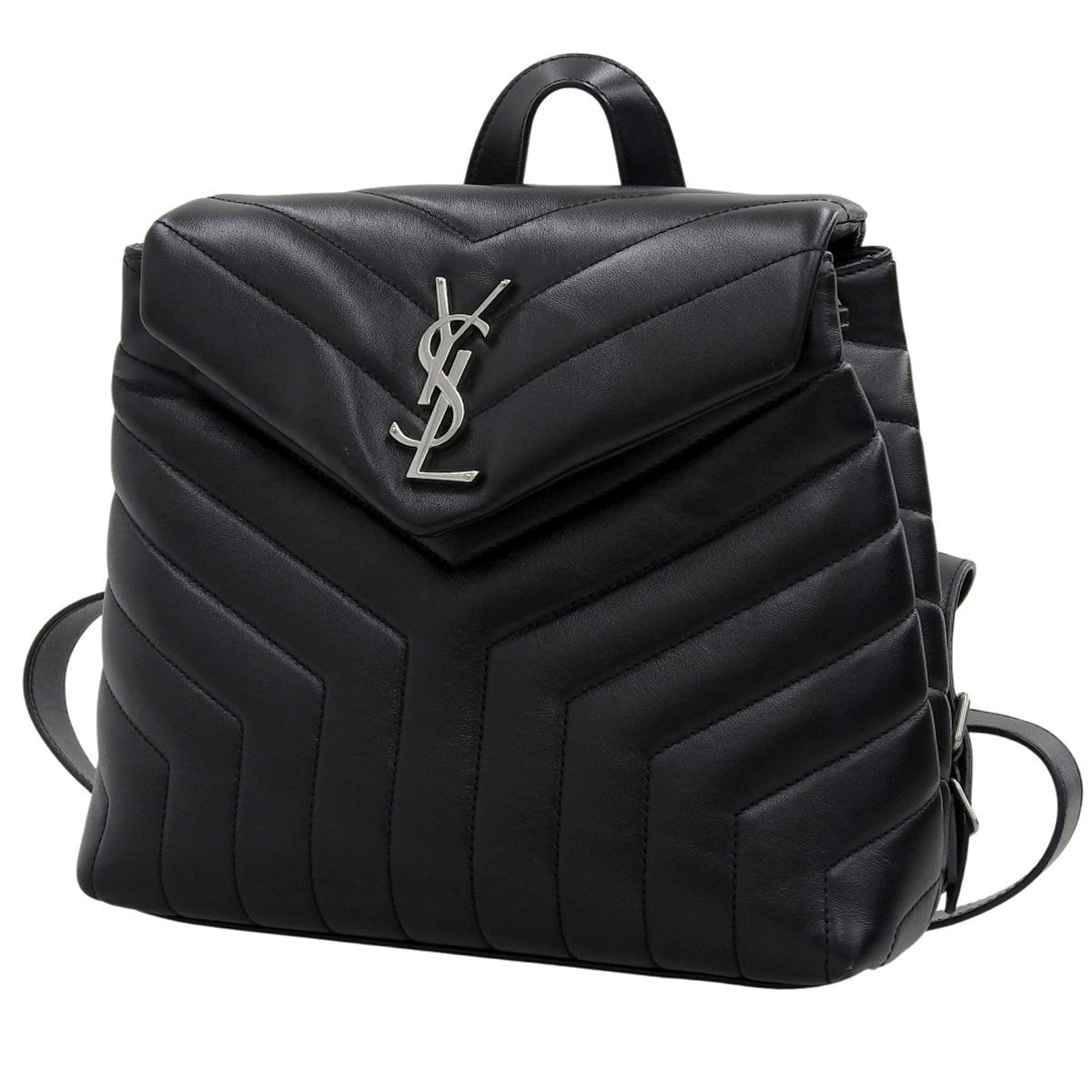 Lulu Backpack, Leather, Black, 487220