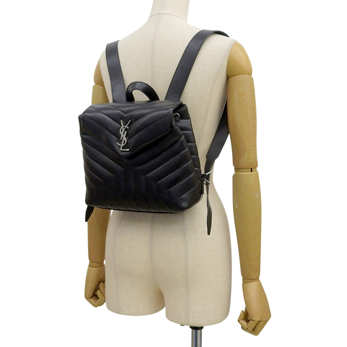 Lulu Backpack, Leather, Black, 487220