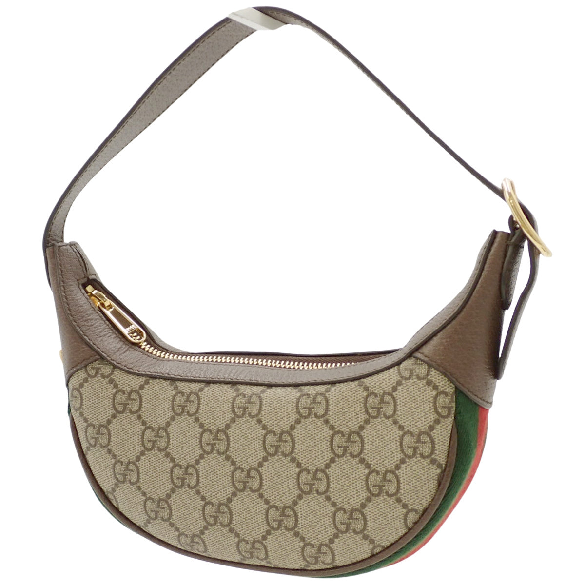 Ophidia GG Mini Bag in GG Supreme Canvas and Leather, Beige, Brown, and Green, 658551