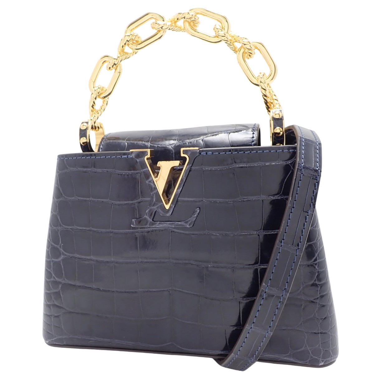Capucine Mini, Crocodile, Navy