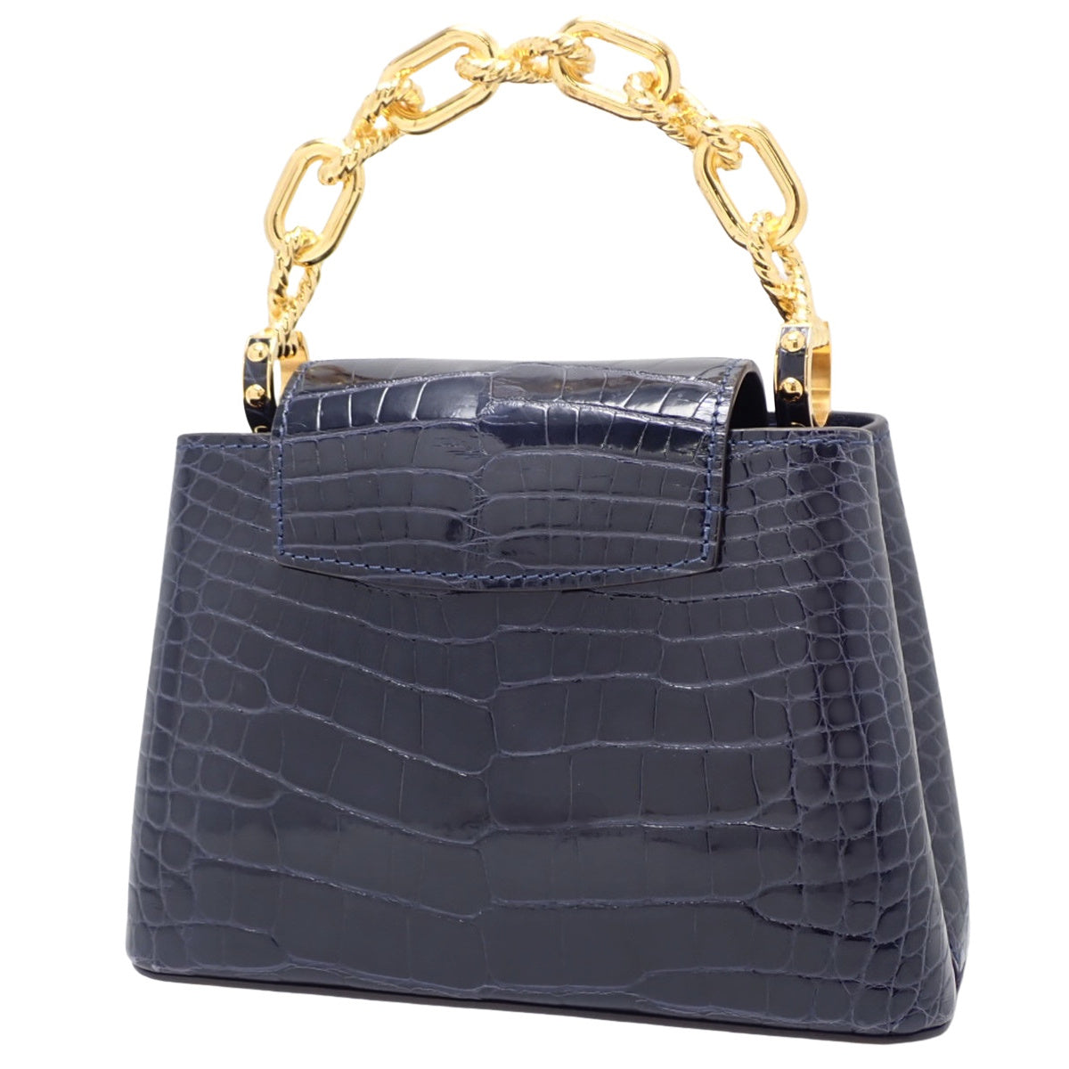 カプシーヌ MINI クロコダイル ネイビー