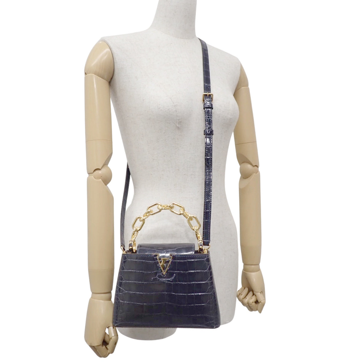 Capucine Mini, Crocodile, Navy