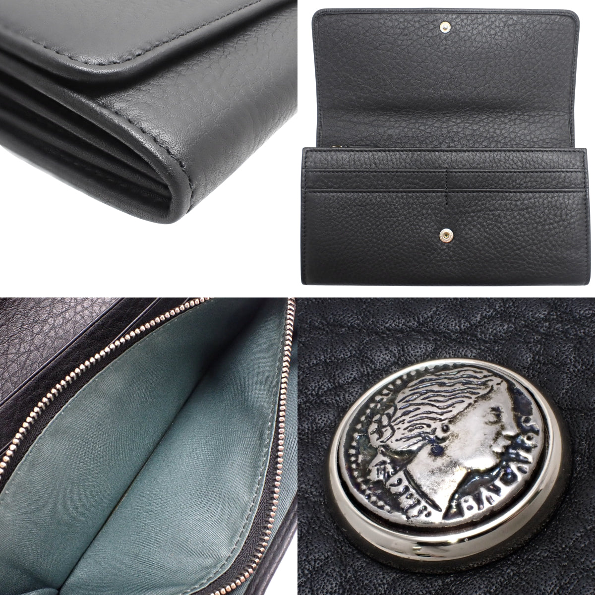 Monete 双折长款钱包 皮革 黑色 35963