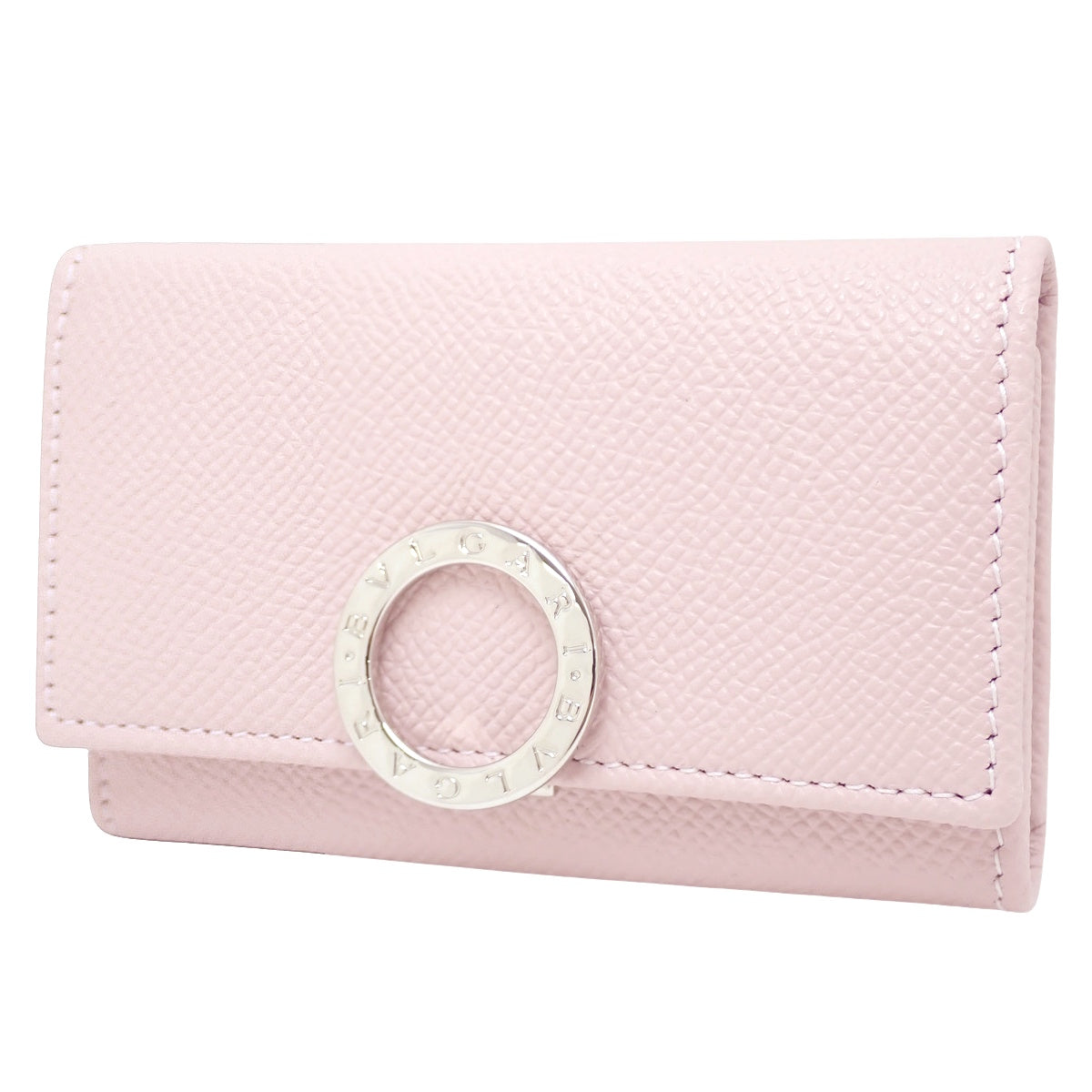 宝格丽宝格丽六连钥匙包,粒面皮革,粉色,30424