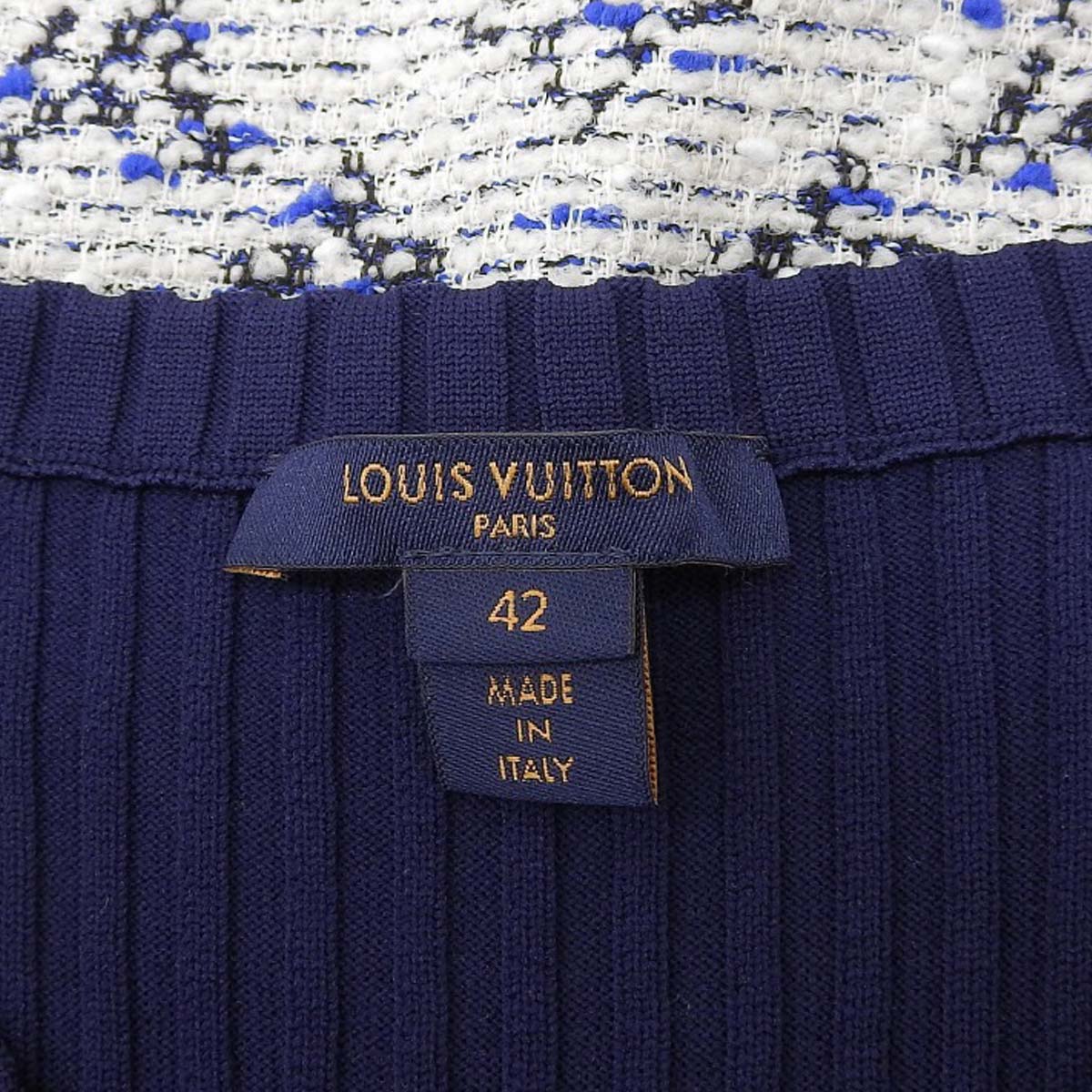 Monogram Rib Knit Dress, Size 42, Apparel, Fashion, Tweed, Full Zip