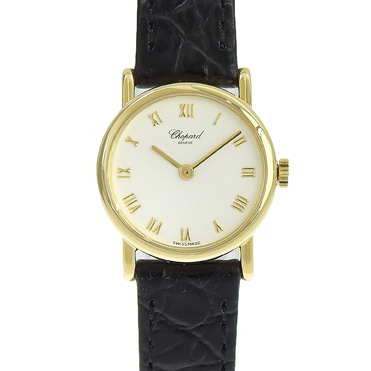 Classic YG/Leather White Quartz Women's