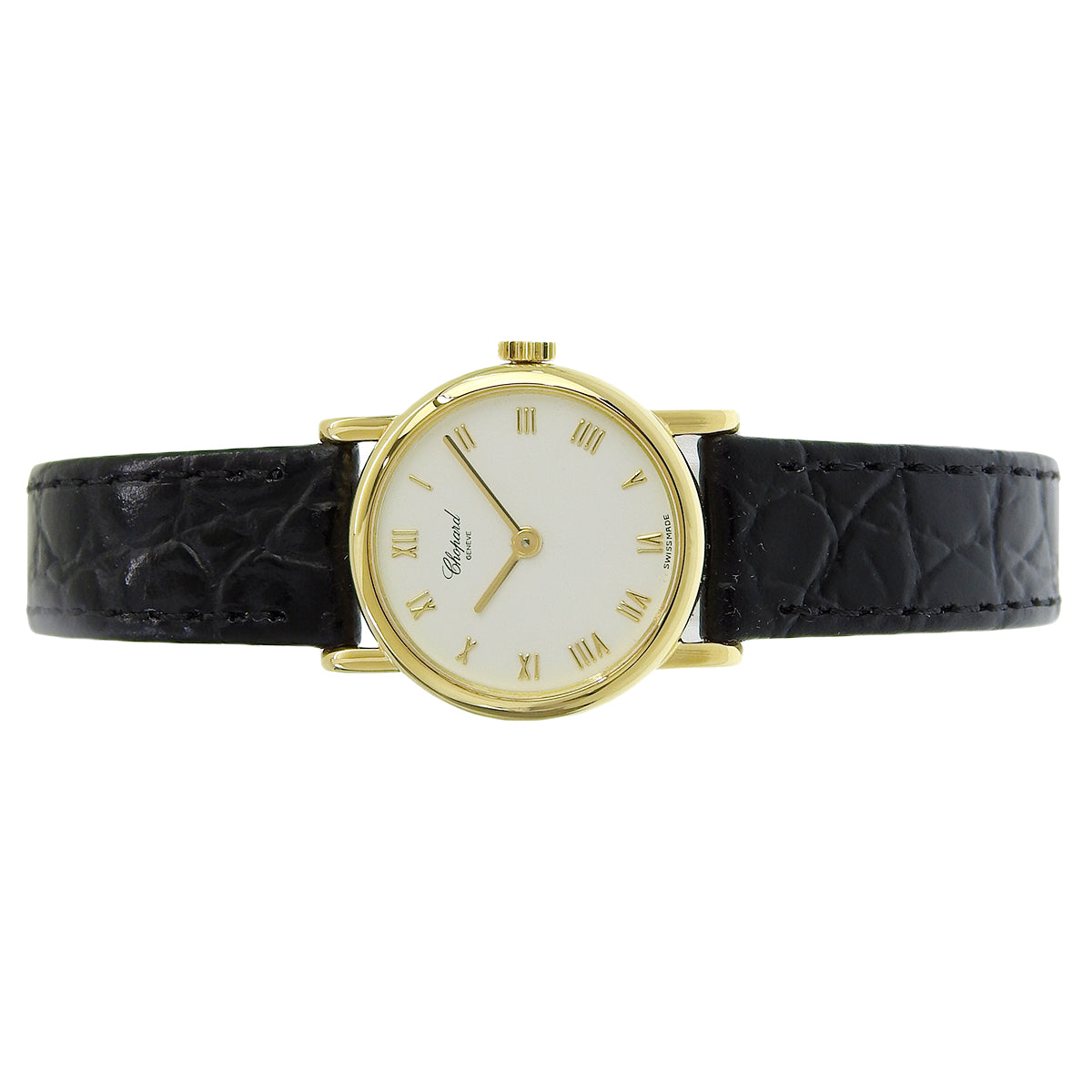 Classic YG/Leather White Quartz Women's