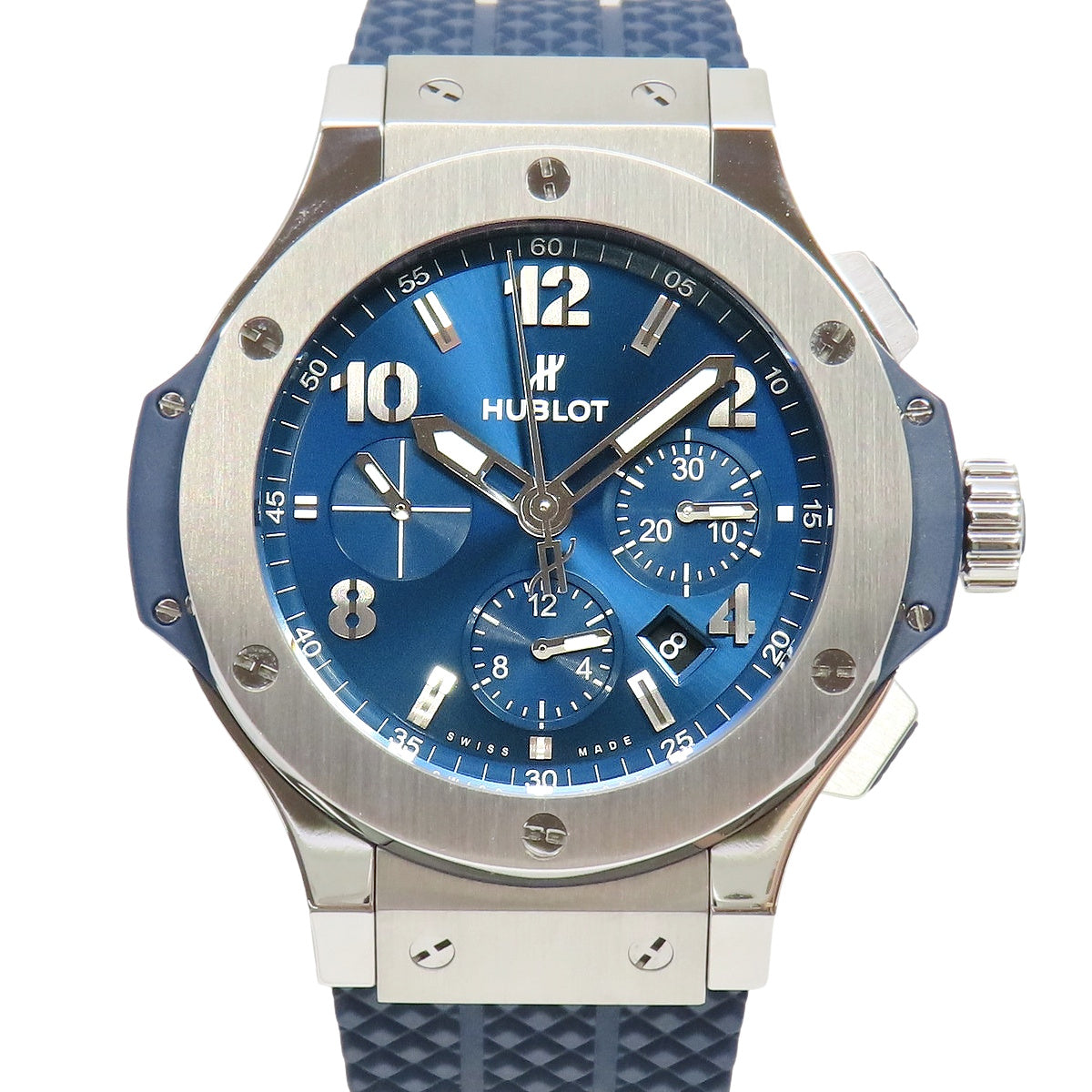 ビックバン スチール 301.SX.710.RX ブルー SS/ラバー 自動巻き