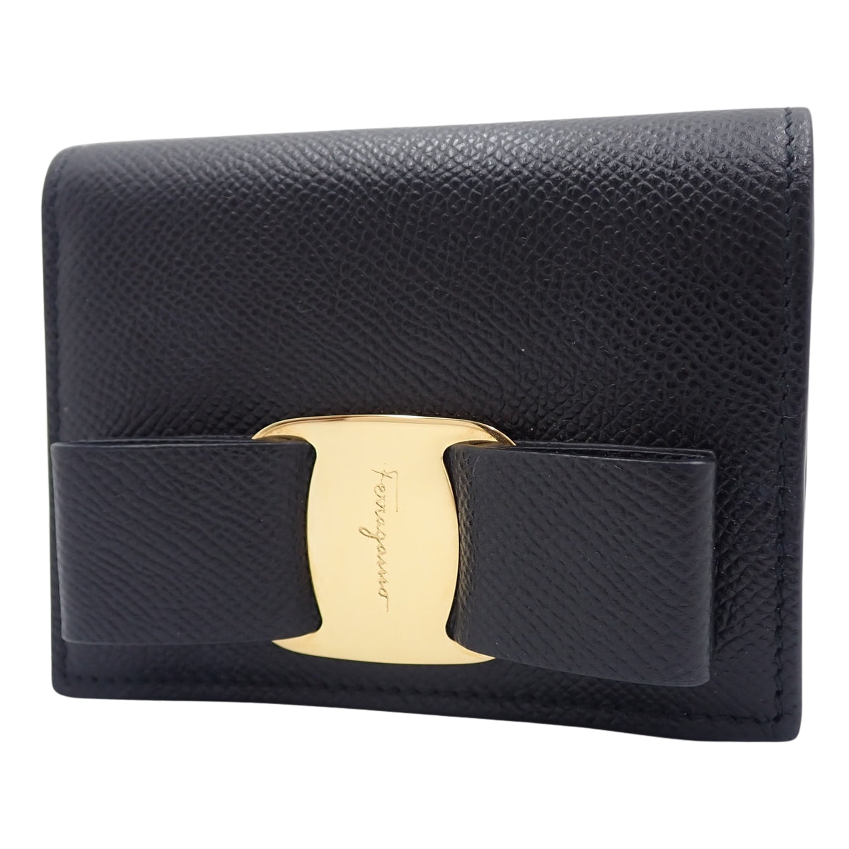 Vara Ribbon Bifold Wallet, Calfskin, Nero (Black), 22-D515