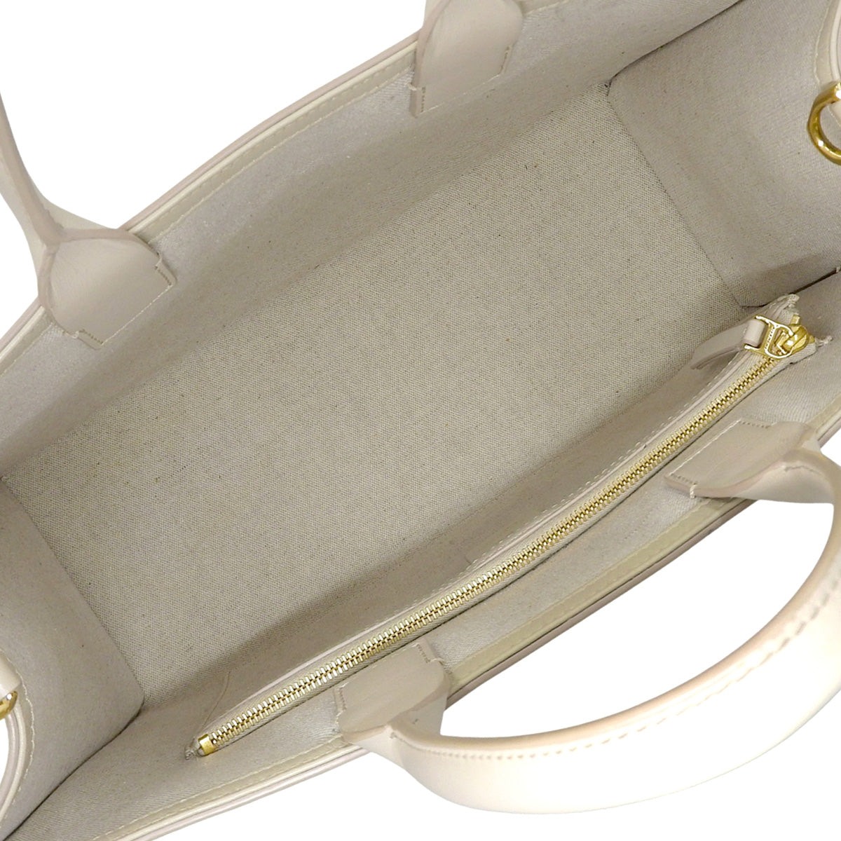 G Tote Medium Tote Bag, Calfskin, Beige, Ivory