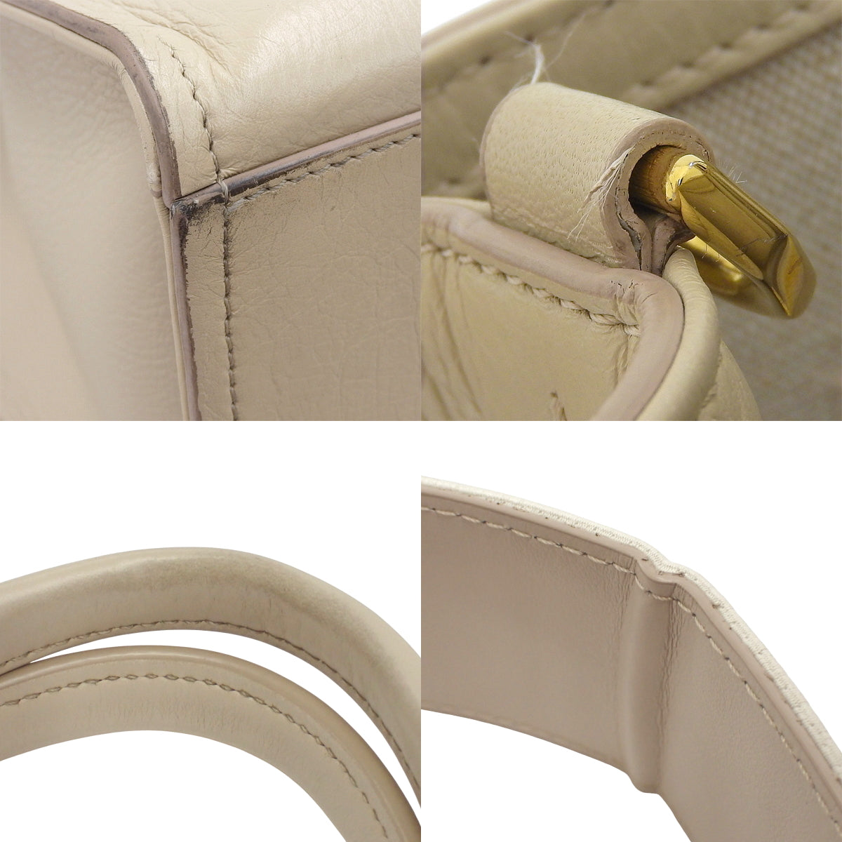 G Tote Medium Tote Bag, Calfskin, Beige, Ivory