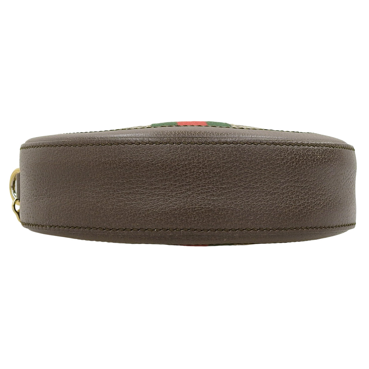 Ophidia GG Mini Round Shoulder Bag in GG Supreme Canvas and Leather, Beige, Brown, and Green, 550618
