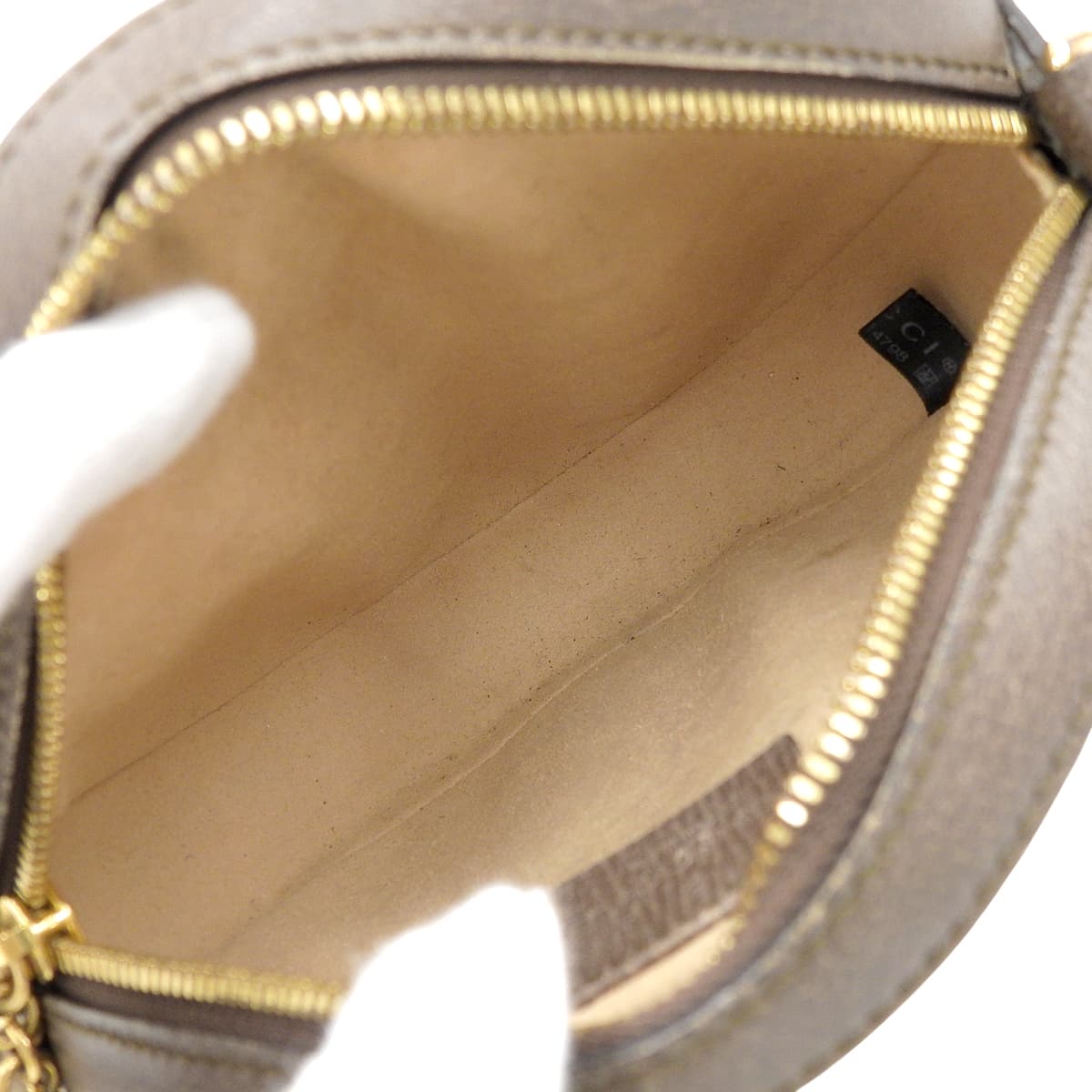 Ophidia GG Mini Round Shoulder Bag in GG Supreme Canvas and Leather, Beige, Brown, and Green, 550618