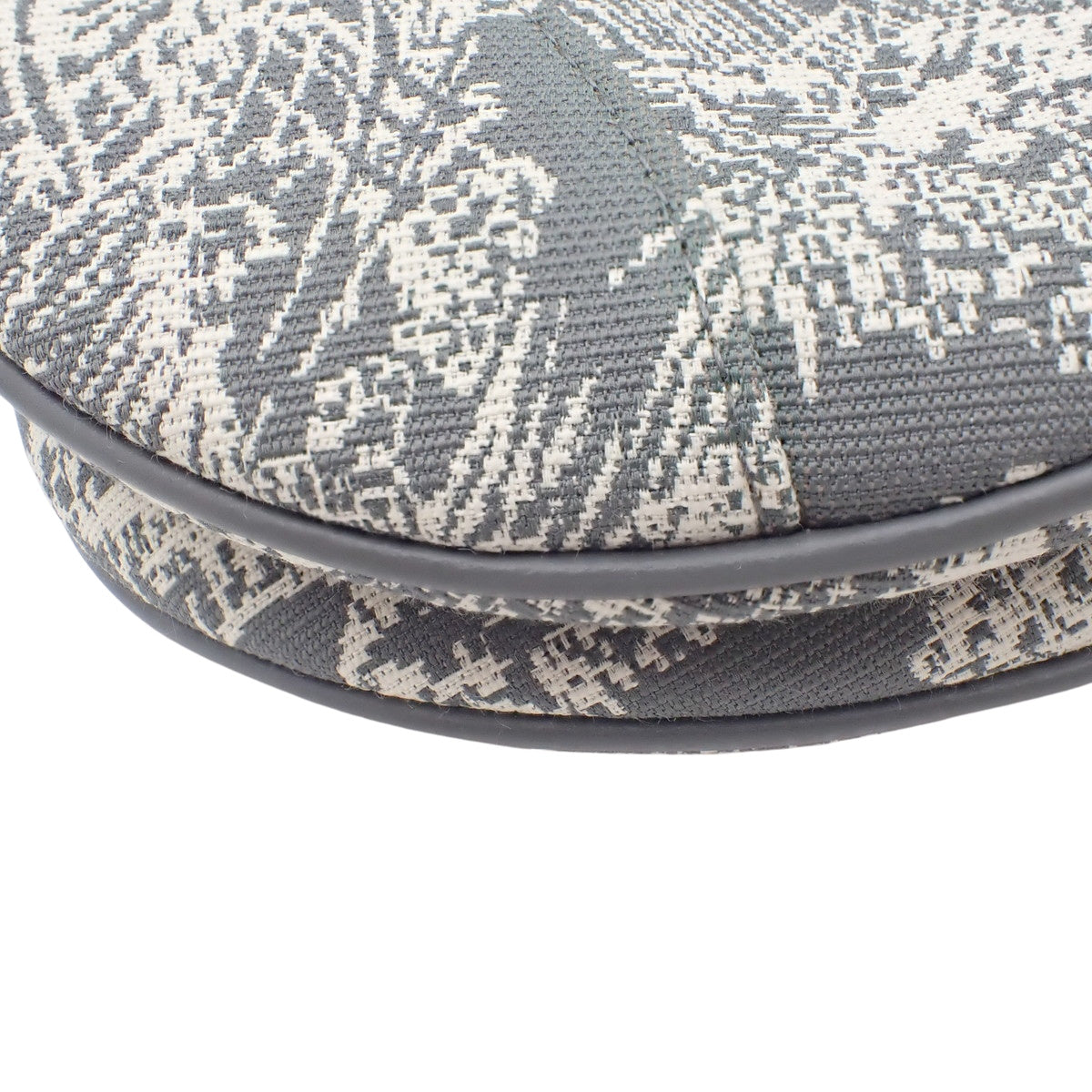 托瓦尔·德·茹伊 Saddle 包,棉质皮革,灰色,米白色