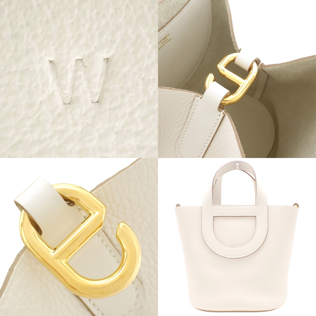 In the Loop 18,Taurillon Clemence皮革,灰色,金色五金件,W刻印。