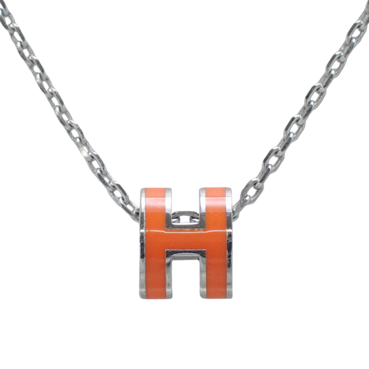 Mini Pop Ash H Necklace, Metal, 925 Sterling Silver