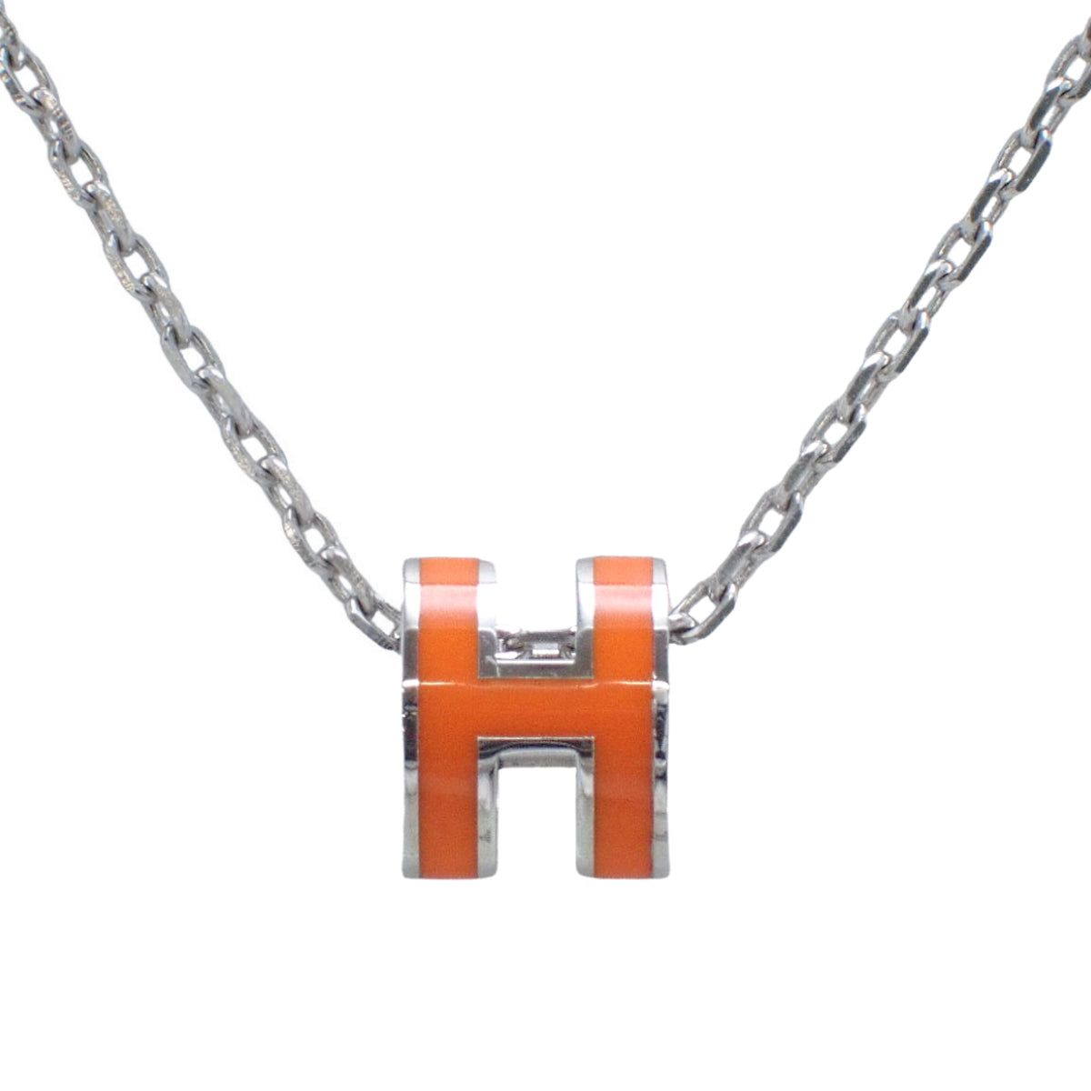 Mini Pop Ash H Necklace, Metal, 925 Sterling Silver