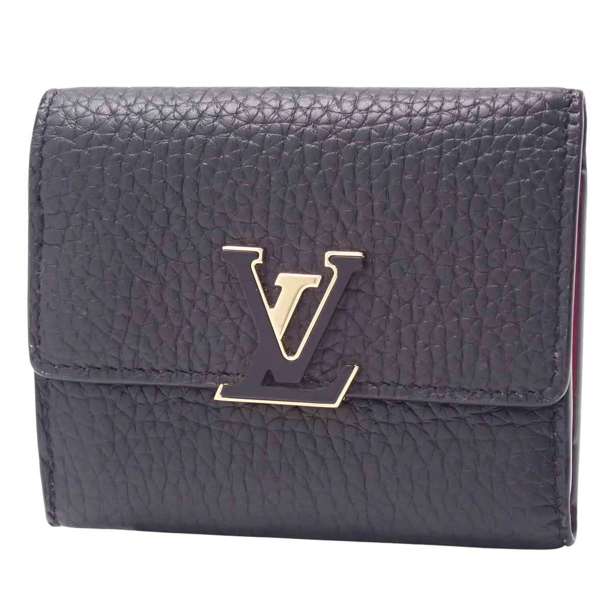 Portefeuille Capucine XS, Triomphe Leather, Black, M68587