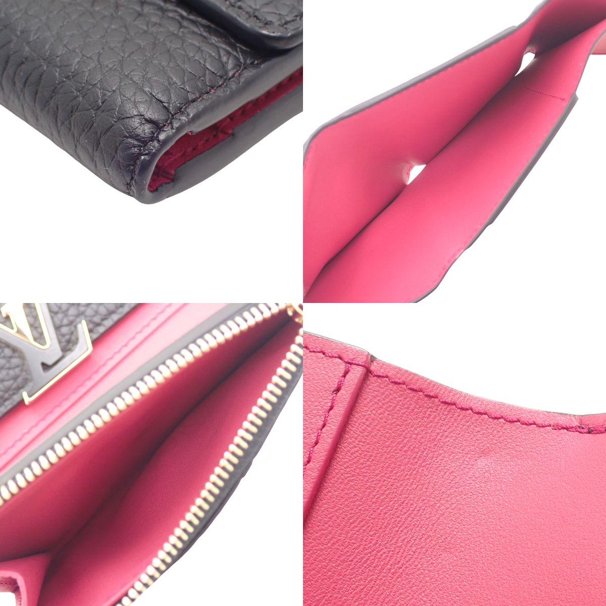 Capucines XS 钱包,Taurillon 皮革,黑色,M68587