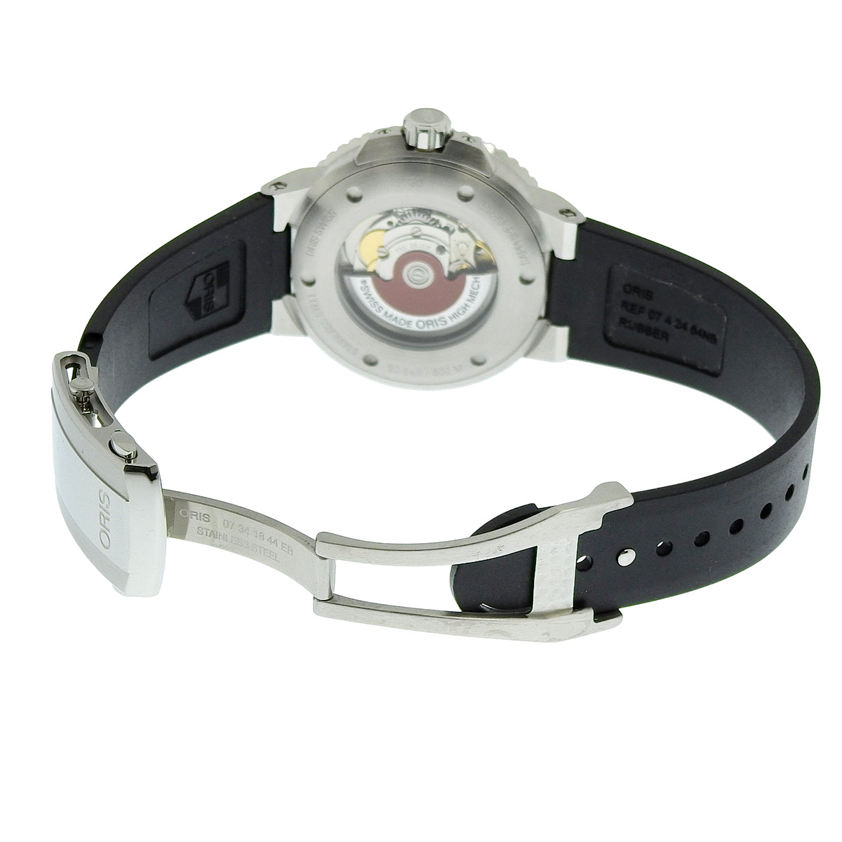 Aquis Date 01 733 7730 4159-07 4 24 64EB SS CE Rubber Black Automatic Men's