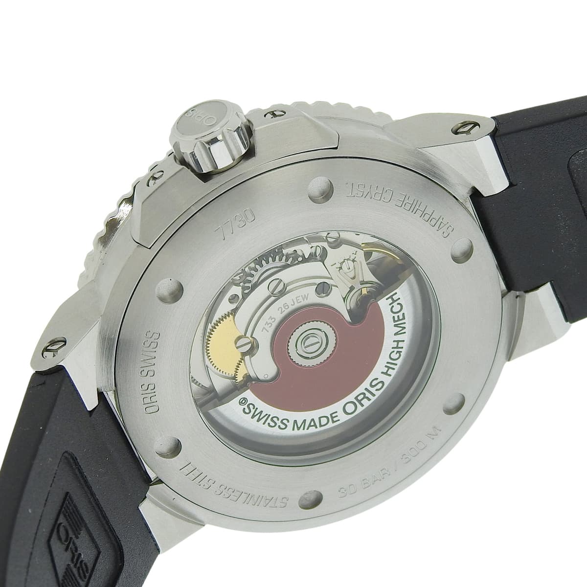 Aquis Date 01 733 7730 4159-07 4 24 64EB SS CE Rubber Black Automatic Men's