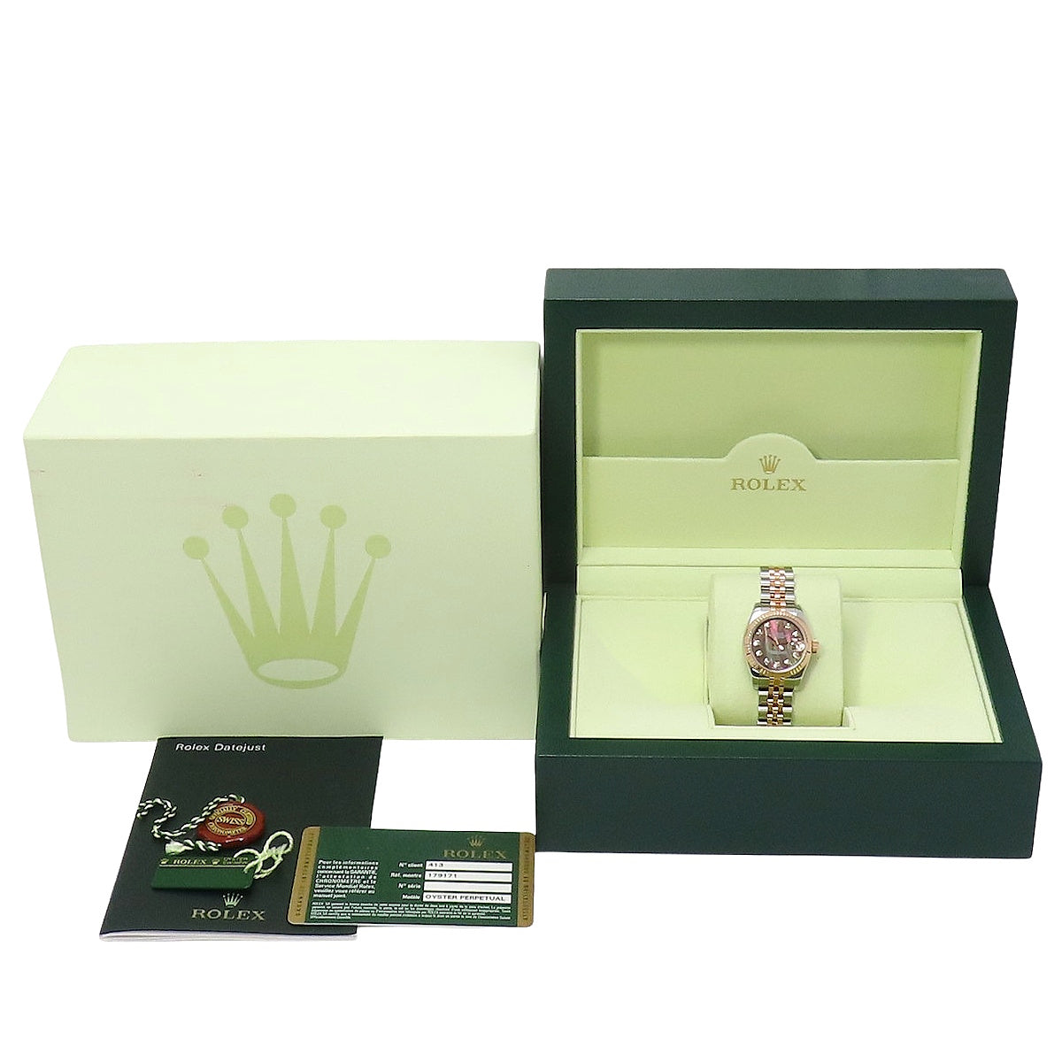 Datejust 10PD 179171NG PG/SS M-number 黑色表盘 镶钻刻度 自动上链女士腕表