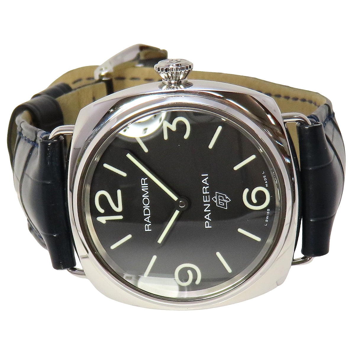 Radiomir Base Logo 3 Days PAM00753 SS/Leather Black Manual Winding